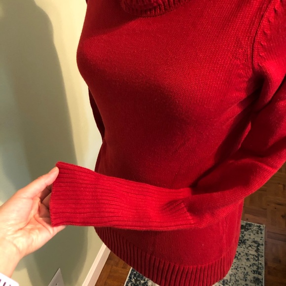 Banana Republic Red 100% Cotton Cowl-neck Sweater - Picture 3 of 8